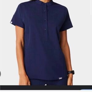 Figs Women's Manila Scrub Top in navy Blue size xl